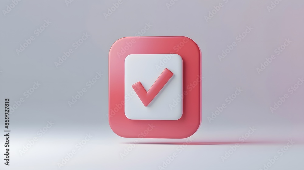 Like or correct symbol icon isolated white background, checkmark button, mobile app icon. 3d render illustration Like or correct symbol icon isolated white background, checkmark button, mobile app icon. 3d render illustration
