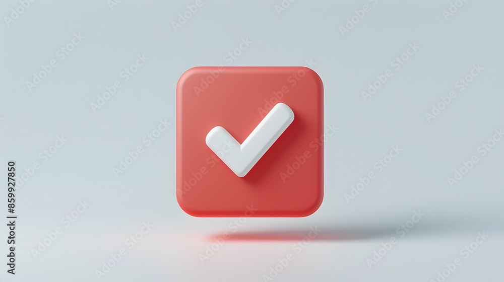 Like or correct symbol icon isolated white background, checkmark button, mobile app icon. 3d render illustration Like or correct symbol icon isolated white background, checkmark button, mobile app icon. 3d render illustration