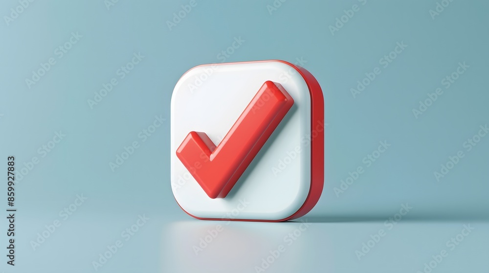 Like or correct symbol icon isolated white background, checkmark button, mobile app icon. 3d render illustration Like or correct symbol icon isolated white background, checkmark button, mobile app icon. 3d render illustration