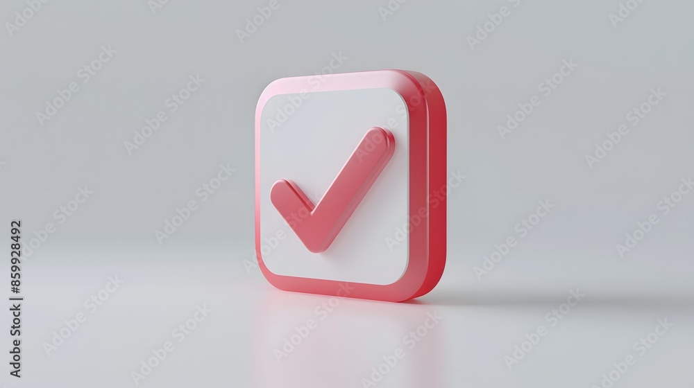 Like or correct symbol icon isolated white background, checkmark button, mobile app icon. 3d render illustration Like or correct symbol icon isolated white background, checkmark button, mobile app icon. 3d render illustration