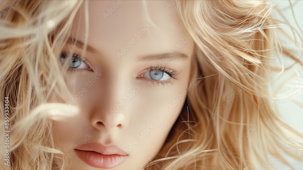 A beautiful blonde woman with blue eyes. A beautiful blonde woman with blue eyes.