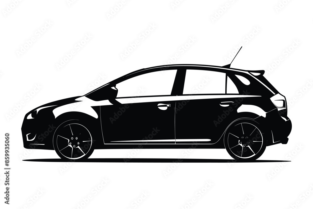Obraz premium Hatchback car silhouette