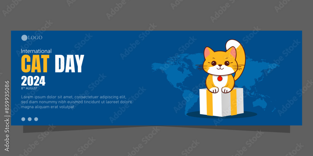 Fototapeta premium Cat Day, celebrated on August 8th, is dedicated to honoring and appreciating cats, one of the world's most beloved pets.