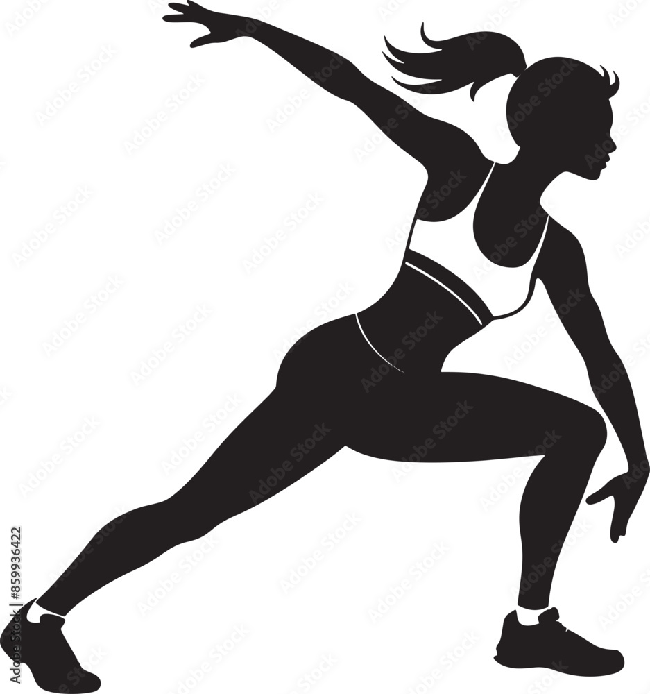 silhouette of a women exercising illustration black and white silhouette of a women exercising illustration black and white