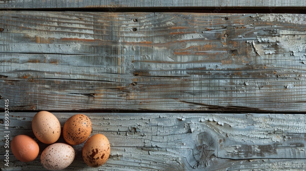 Eggs on weathered wooden backdrop Eggs on weathered wooden backdrop