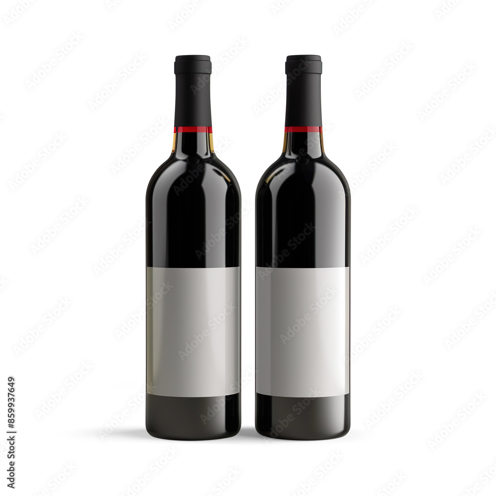 Isolated Wine Bottles on Transparent Background Isolated Wine Bottles on Transparent Background