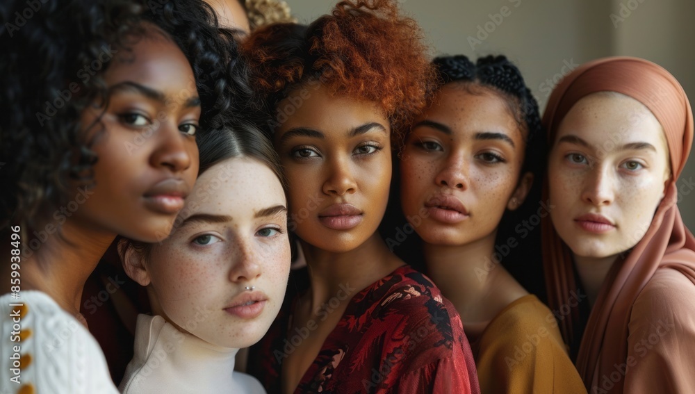 Obraz premium Diverse group of women showcasing natural beauty