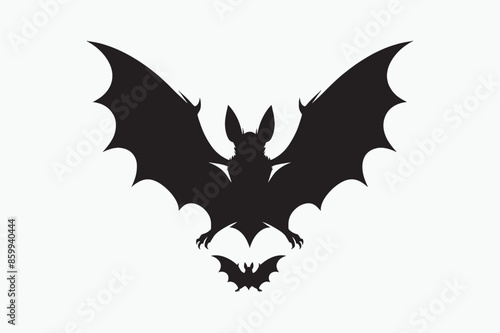 Wallpaper Mural A vector silhouette of a bat with a white background  Torontodigital.ca