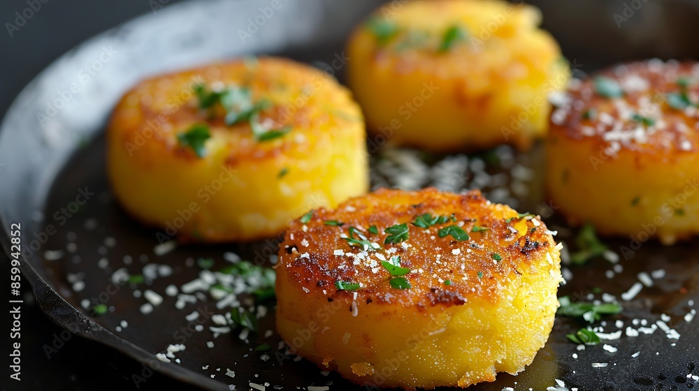 Crispy pan fried parmesan polenta cakes Crispy pan fried parmesan polenta cakes