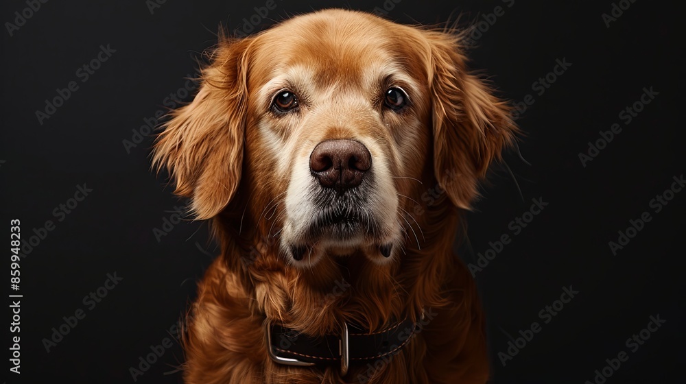 a dog portrait on dark background a dog portrait on dark background