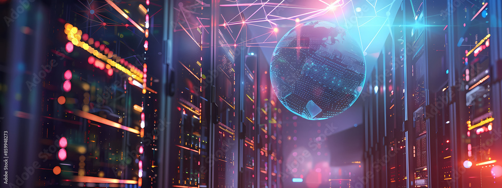 Fototapeta premium Connected World: Advanced Data Center
