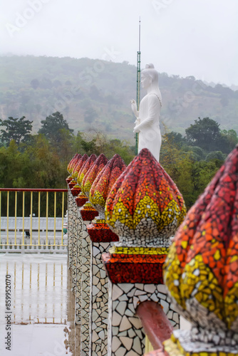 One landmark of Wat Pahuaylad in province Loei, Thailand. A place everyone in every religion can be viewed. photo