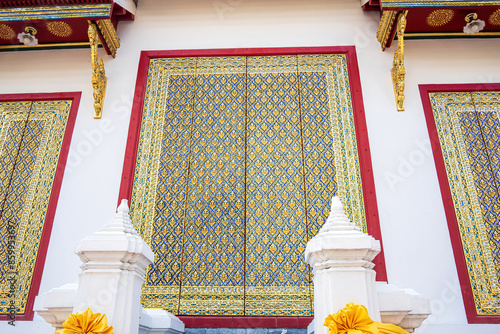 One landmark of Wat Ratchabophit Sathit Maha Simaram in Bangkok, Thailand. A place everyone in every religion can visit. photo