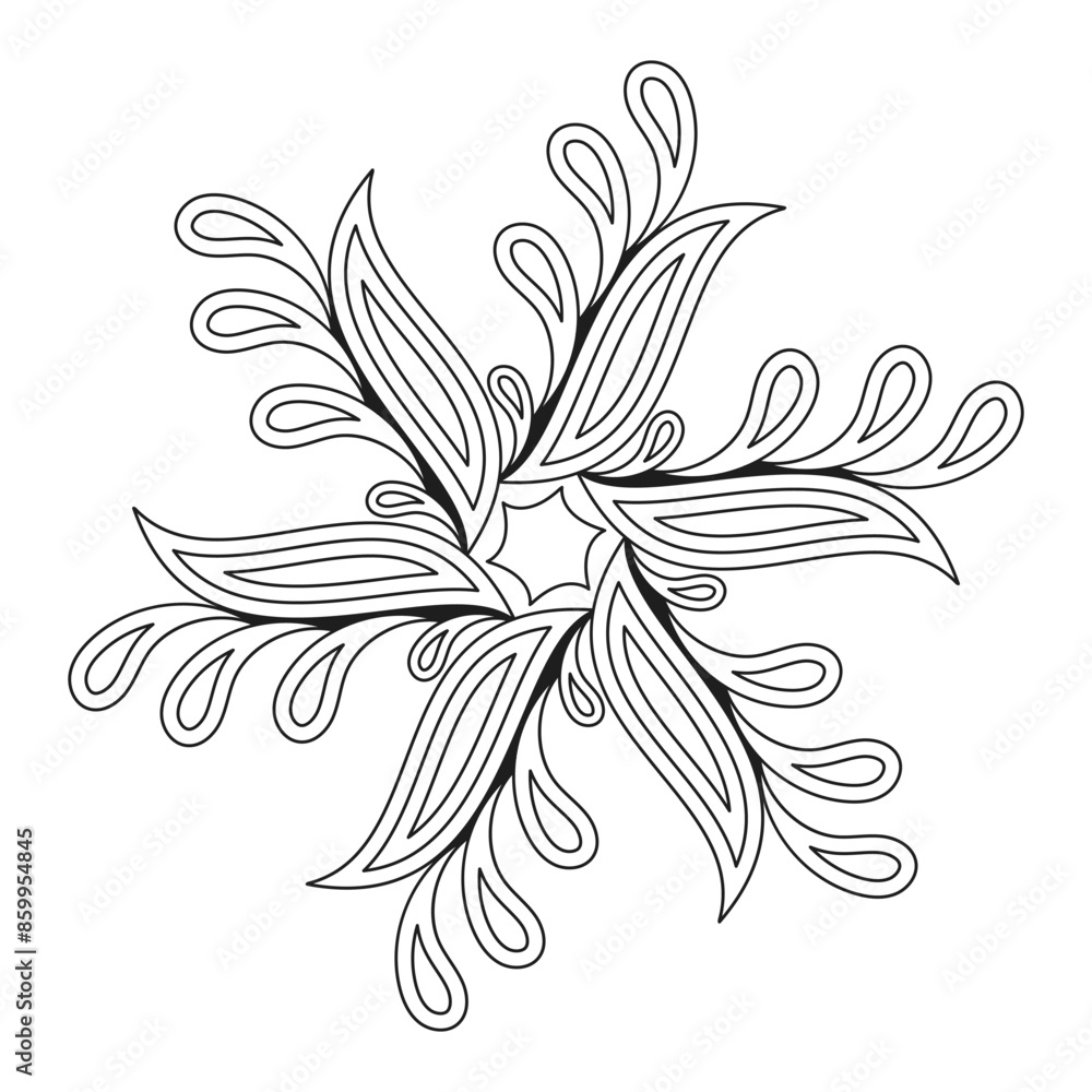 Obraz premium Leaf Flower Petal Coloring Mandala Art Simple Graphic Shape Vector design