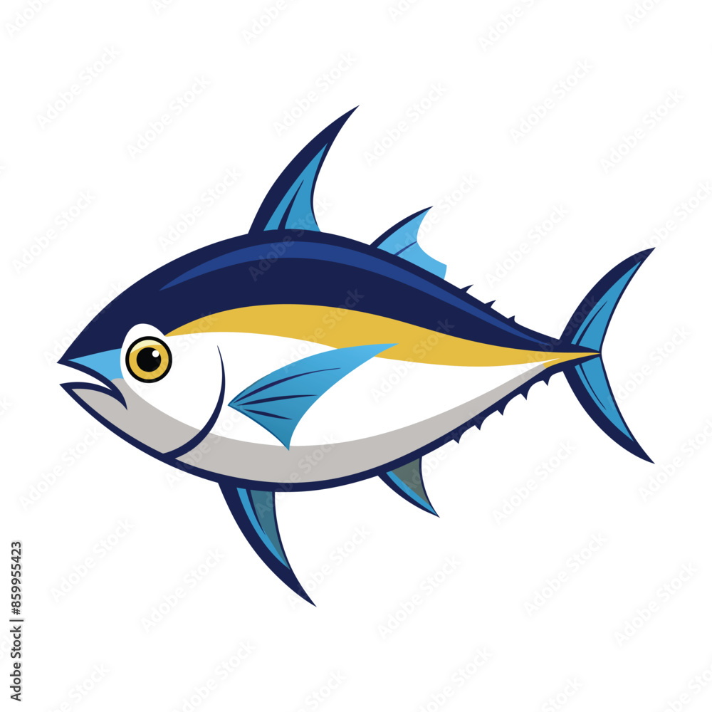Naklejka premium tuna fish on a white background