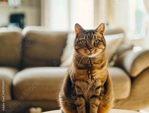 A cat sitting on top of a table in front of tv.