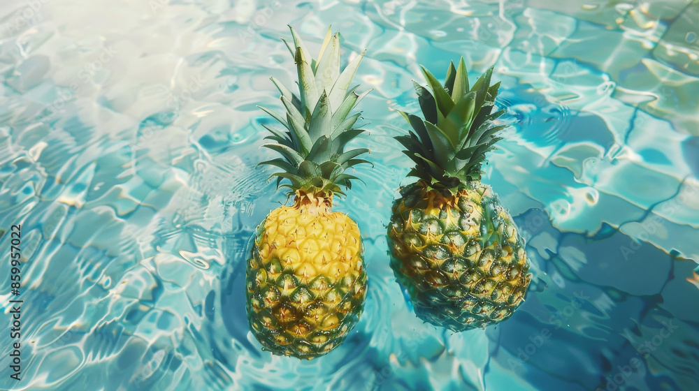Two Pineapples Floating on Water
Two Pineapples Floating on Water
