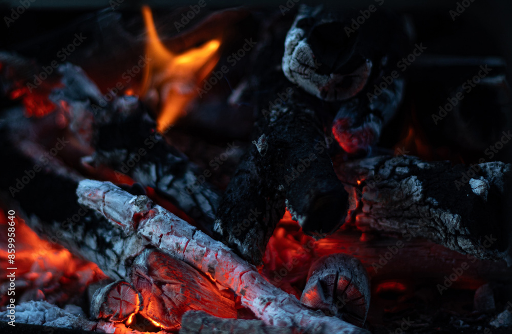 Fire. Barbecue fire or campfire burning at night. Close up photo and selective focus. Fire. Barbecue fire or campfire burning at night. Close up photo and selective focus.