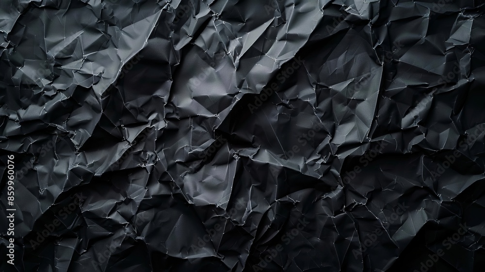 Black crumpled paper background. Black crumpled paper background.