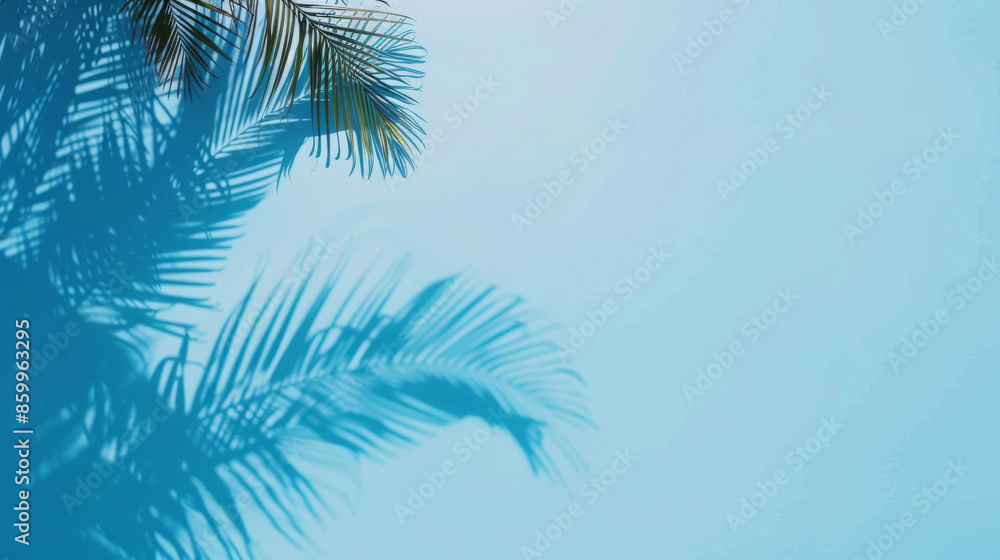 Obraz premium Summer Vibes: Palm Shadow on Blue 