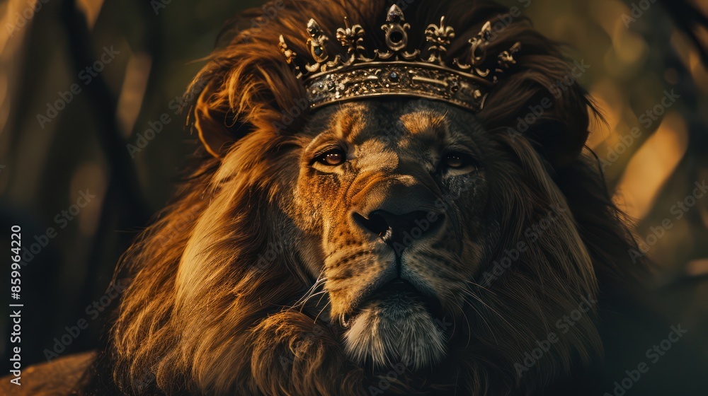 Majestic Lion Crowned in Gold Majestic Lion Crowned in Gold