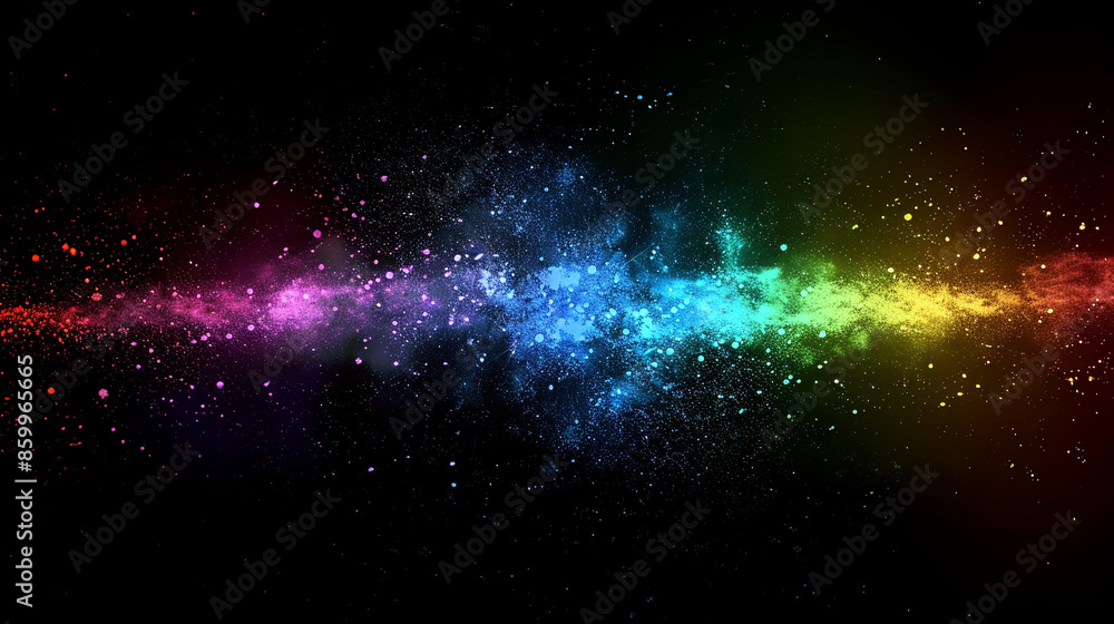 Fototapeta premium rainbow colors dust particles explosion, Light ray beam effect.