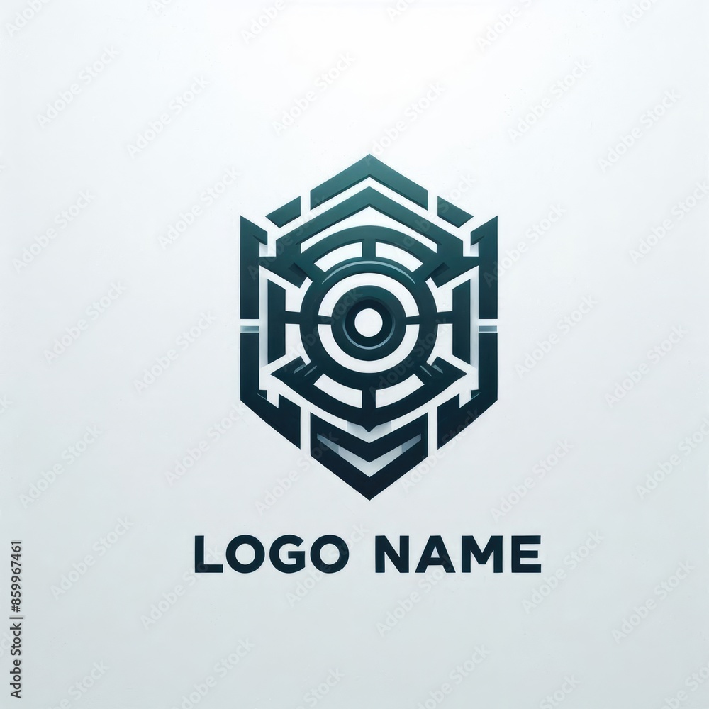 Fototapeta premium Futuristic and Minimalist Protection Logo