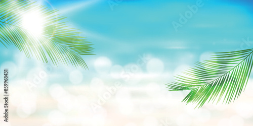 海　ヤシ　夏　風景　背景