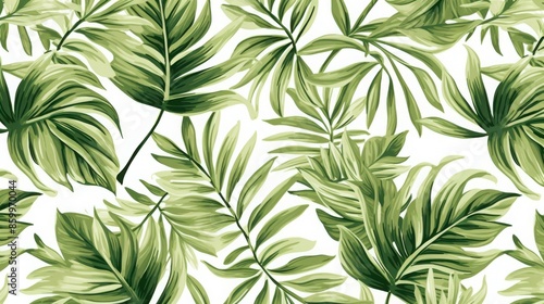 Stunning tropical Hawaii palm leaves design for vibrant decor scheme.