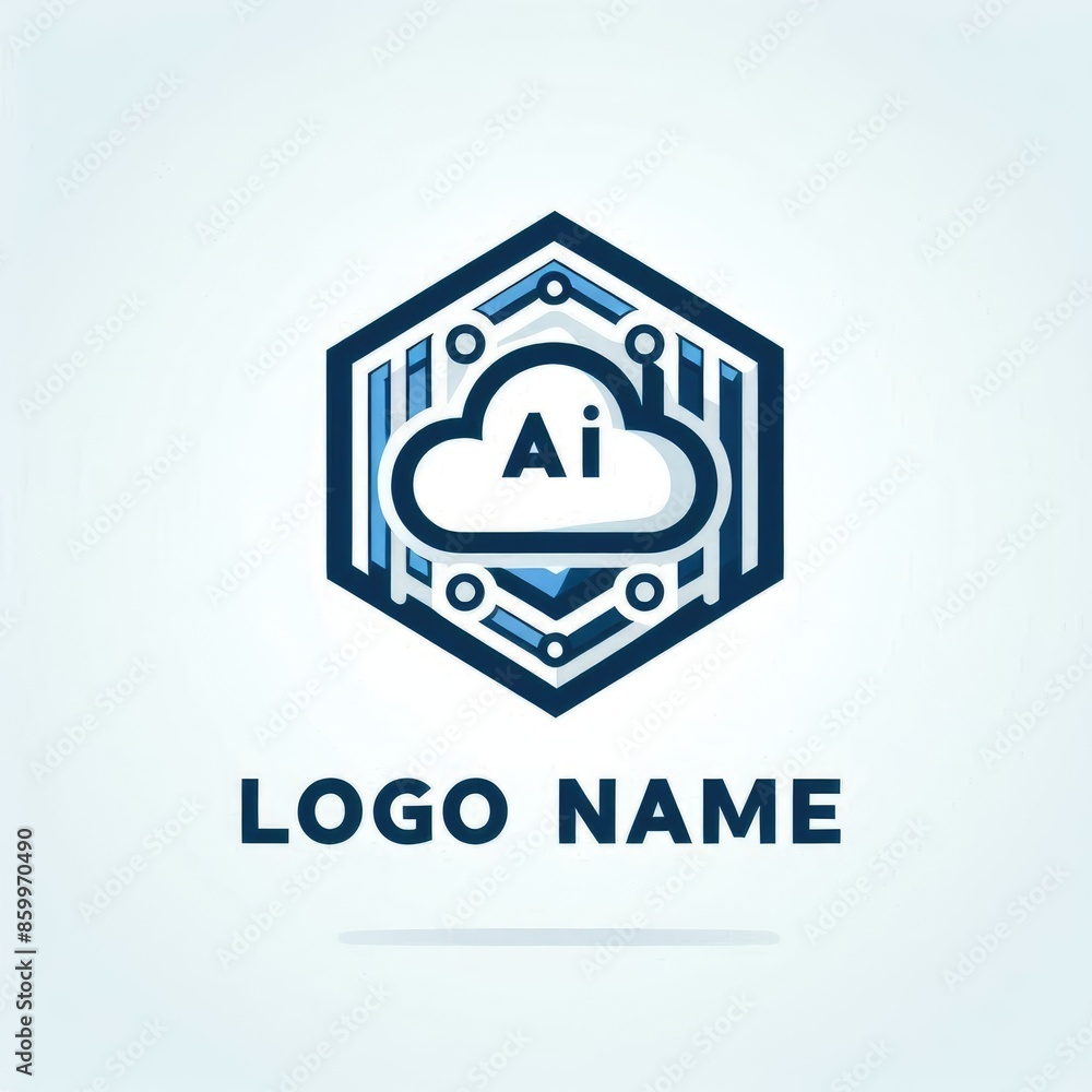 Fototapeta premium Logo for AI-Powered Cloud Storage Technology