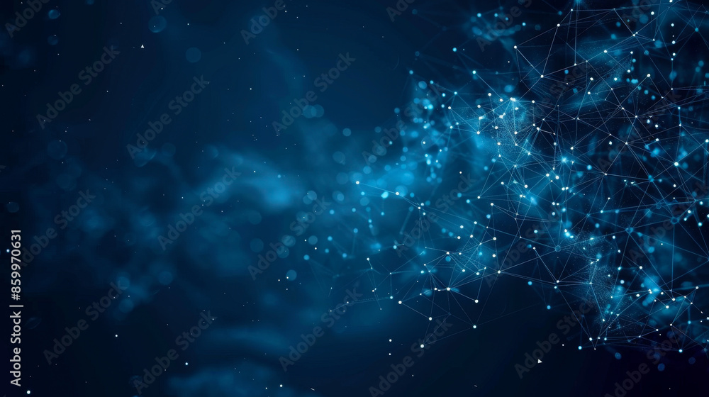Abstract digital network background with glowing nodes and connecting lines, representing data flow and complex communication systems. Abstract digital network background with glowing nodes and connecting lines, representing data flow and complex communication systems.