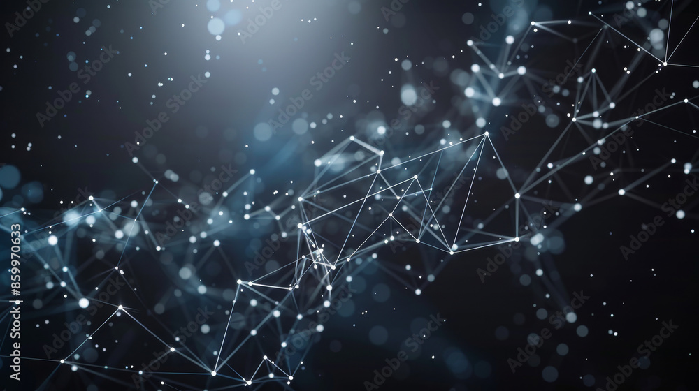 Fototapeta premium Abstract digital network connections, technology data communication background, science innovation and futuristic concept design.