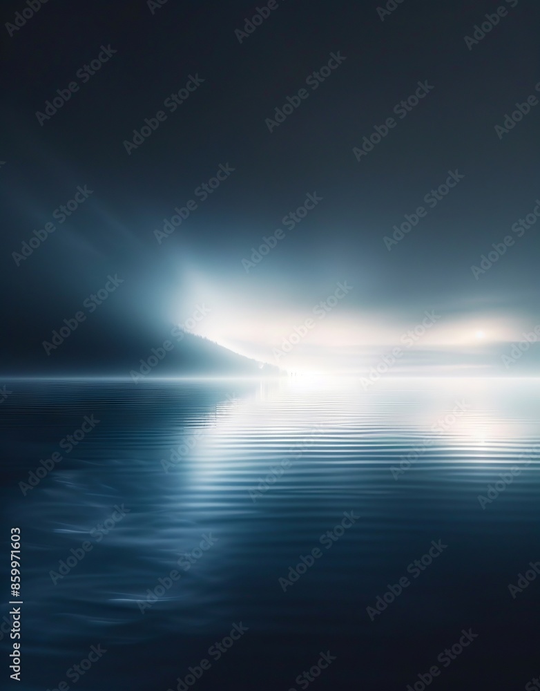 A dark, foggy scene with light shining through. A dark, foggy scene with light shining through.