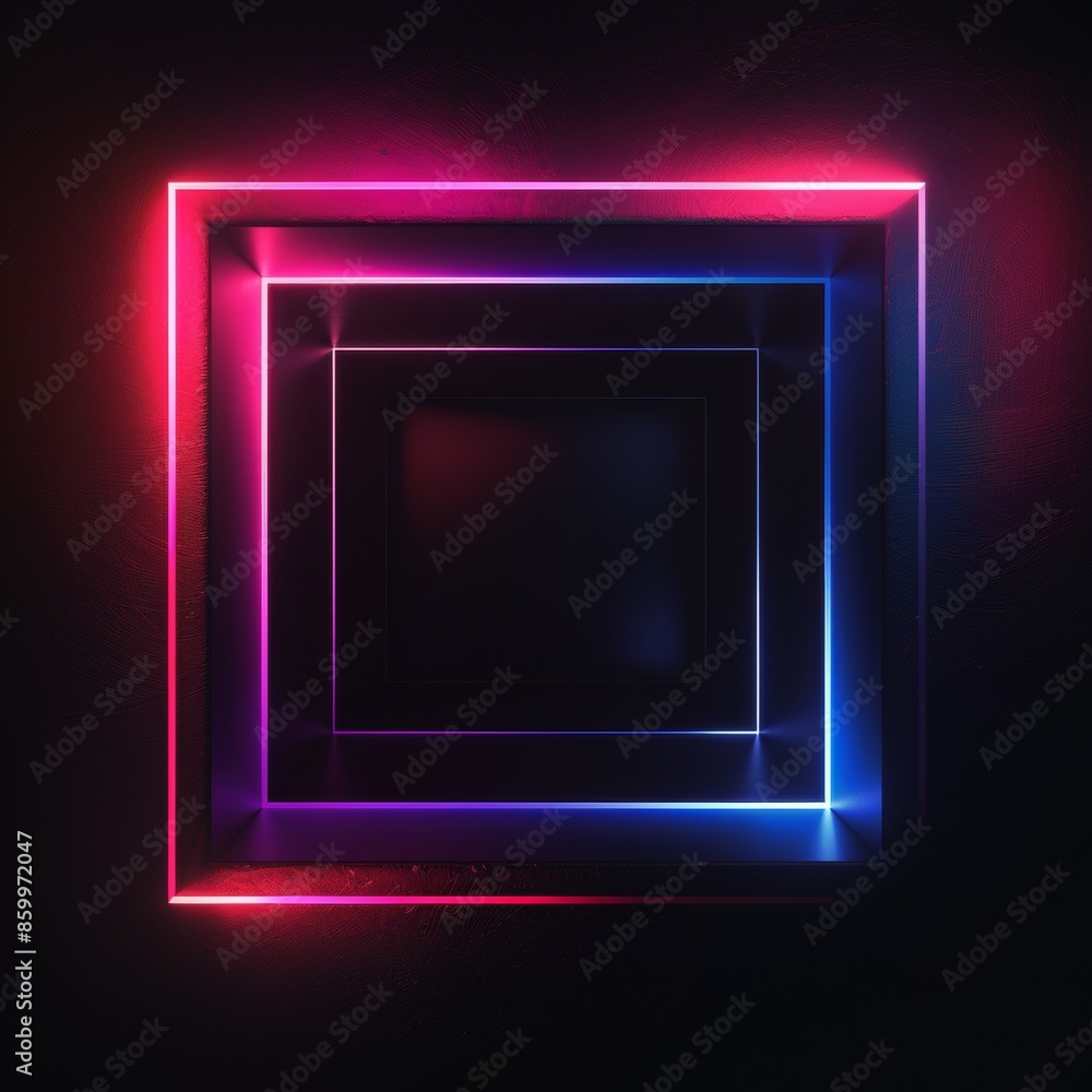 a dark neon background with a black center