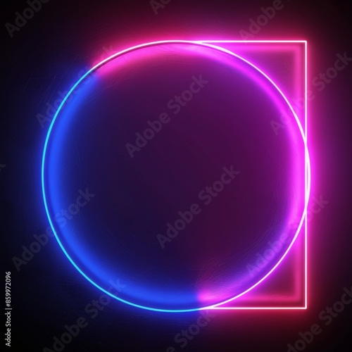 a dark neon background with a black center