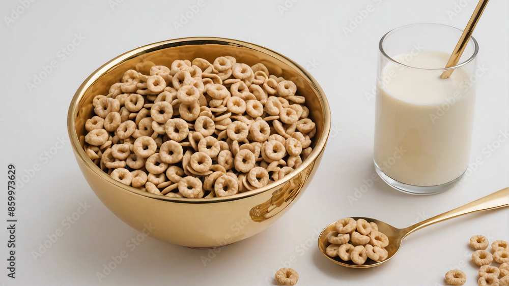 cereal in a bowl and milk