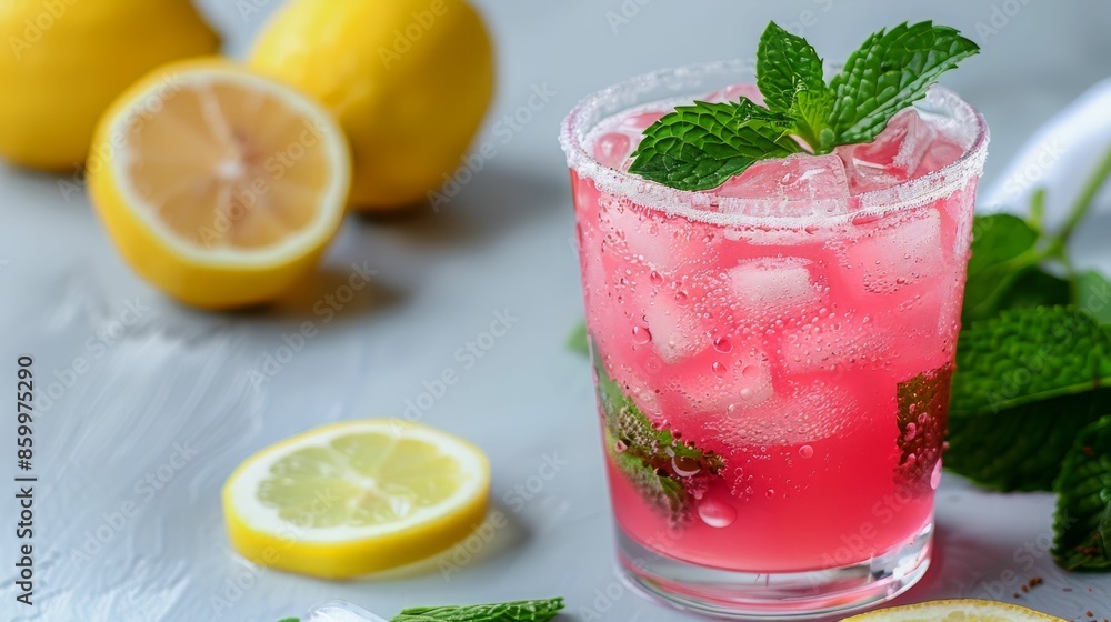 Pink Lemonade with Mint. Pink Lemonade with Mint.