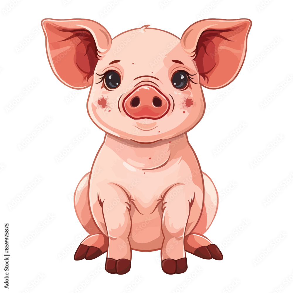 cute Miniature Pig vector illustration cute Miniature Pig vector illustration