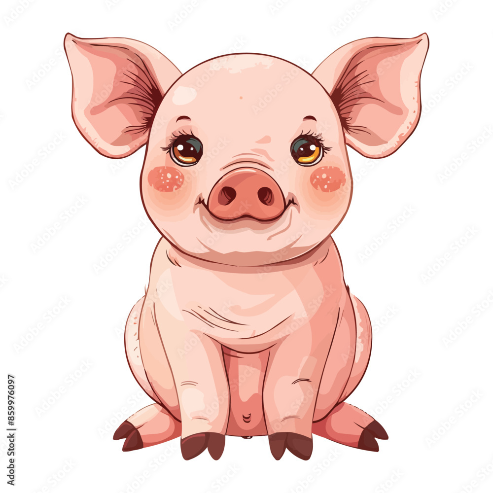 cute Miniature Pig vector illustration cute Miniature Pig vector illustration