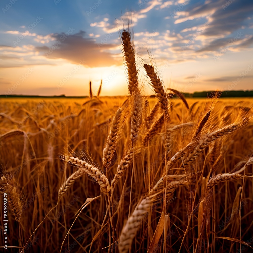 wheat field at sunset wheat field at sunset