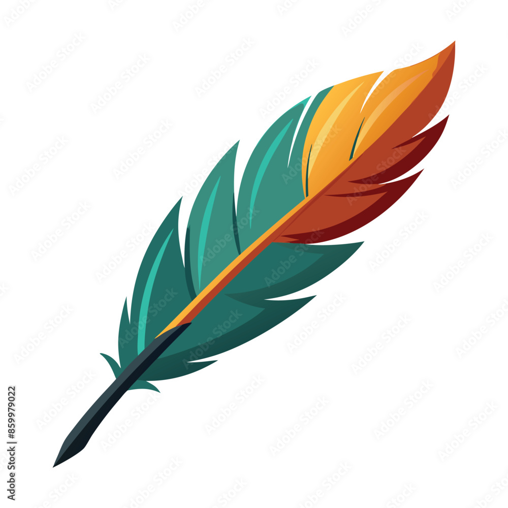 Obraz premium illustration of feather on white
