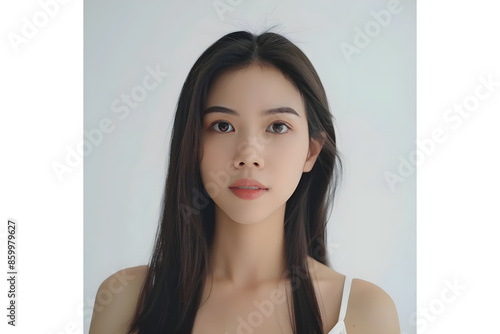 asian beauty white fresh skin in summer dress with happy mode  © mesam