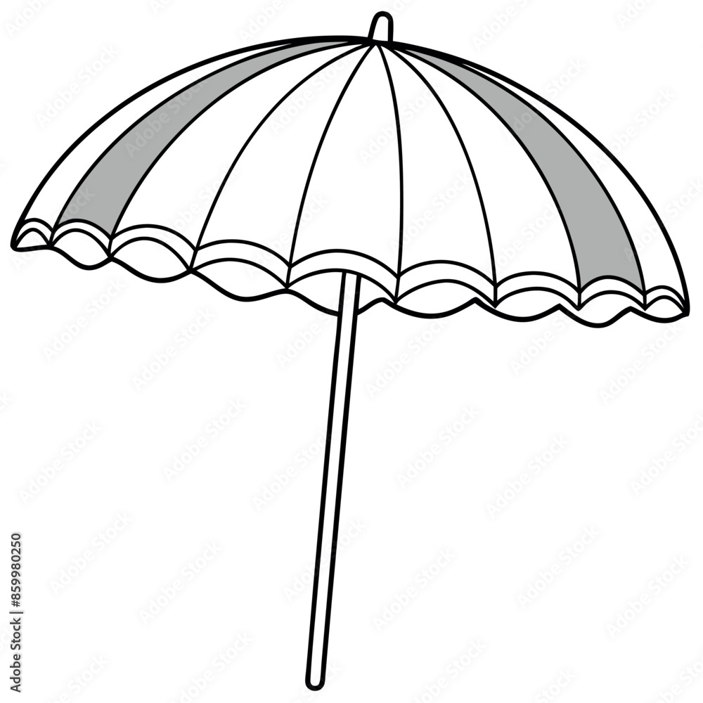 Kids' colouring pages with a vector seashore umbrella Kids' colouring pages with a vector seashore umbrella