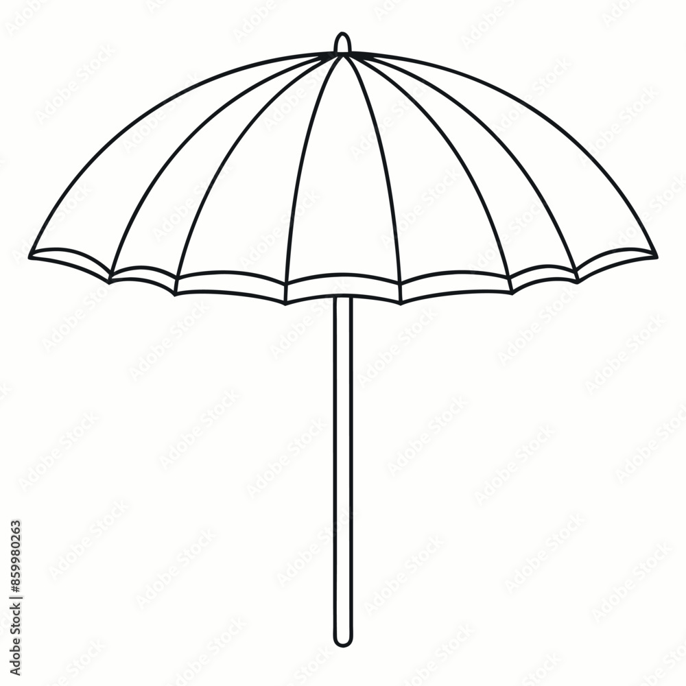 Kids' colouring pages with a vector seashore umbrella Kids' colouring pages with a vector seashore umbrella