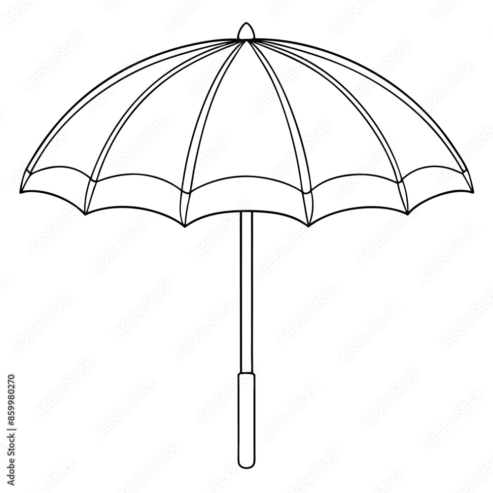 Kids' colouring pages with a vector seashore umbrella Kids' colouring pages with a vector seashore umbrella
