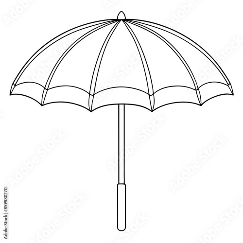 Kids' colouring pages with a vector seashore umbrella