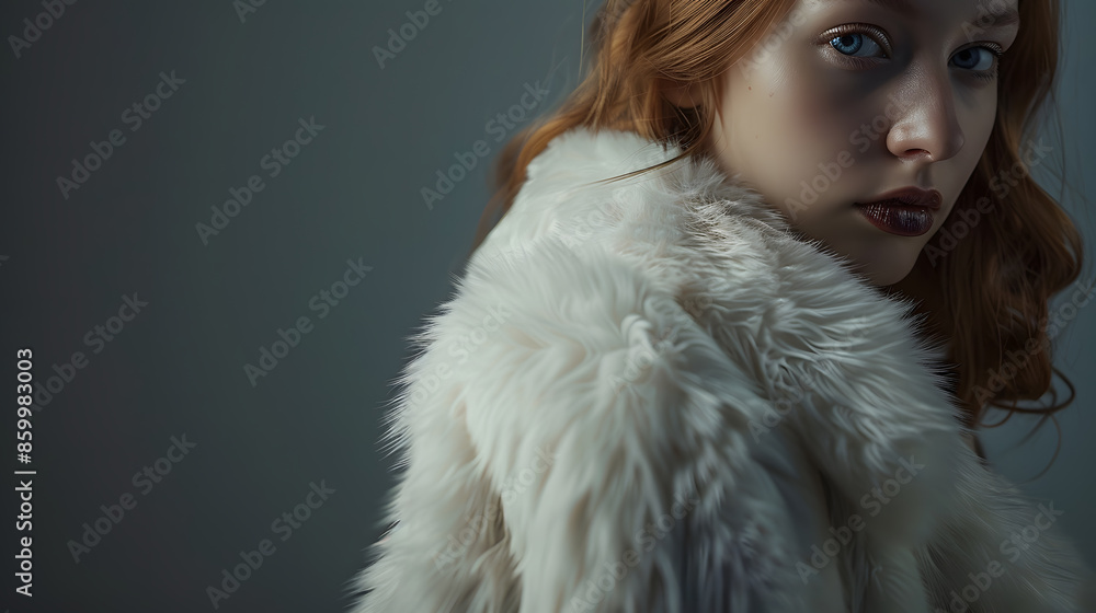 Beautiful young lady in a stylish white outfit Refined taste Elegance Old money style White faux fur coat : Generative AI Beautiful young lady in a stylish white outfit Refined taste Elegance Old money style White faux fur coat : Generative AI