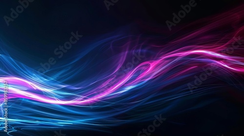 Dark abstract background with blue and pink light streaks