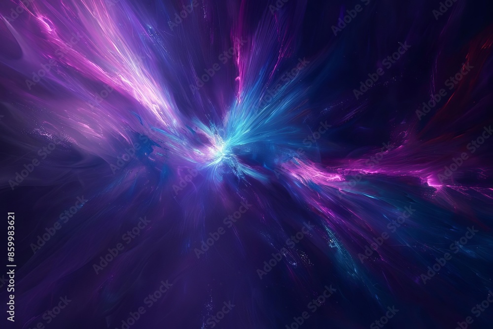 Dark abstract background with a burst of blue light Dark abstract background with a burst of blue light