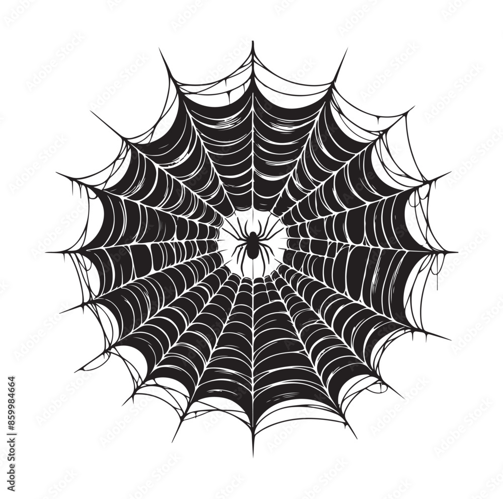 SPIDER NET SILHOUETTE VECTOR ILLUSTRATION SPIDER NET SILHOUETTE VECTOR ILLUSTRATION